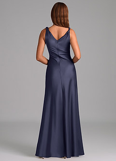 Azazie Nerine Bridesmaid Dresses Stormy A-Line Pleated Stretch Satin Dress image5