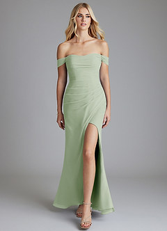 Azazie Solstice Final Sale Dusty Sage Mermaid Strapless Chiffon Convertible Dress image8