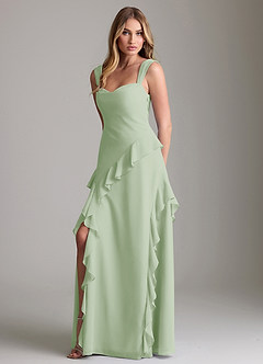 Azazie Sloane Bridesmaid Dresses Dusty Sage A-Line Sweetheart Neckline Chiffon Dress image1