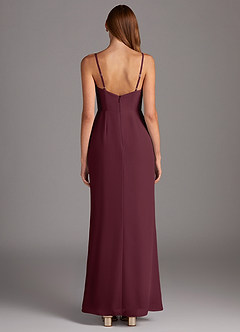 Azazie Tayla Bridesmaid Dresses Cabernet Sheath Square Neckline Chiffon Dress image4