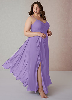 Azazie Emerald Final Sale Tahiti A-Line Ruffled Chiffon Dress image9