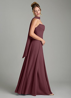 Azazie Gabriela Bridesmaid Dresses Sangria A-Line Corset Chiffon Dress image3
