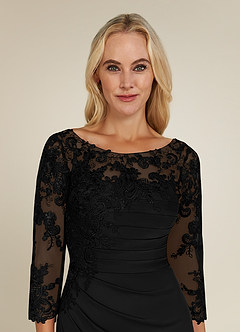 Azazie Alisondra Mother of the Bride Dresses Black Sheath Scoop Lace Lace Dress image5