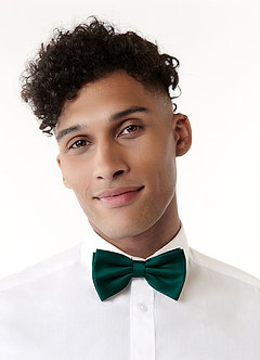 front Matching Matte Satin Pre-Tied Bow Tie & Suspenders Set