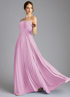 Azazie Mariana Brudtärnklänningar Klä av A-Linje i Chiffong Axelbandslös Godisrosa image4