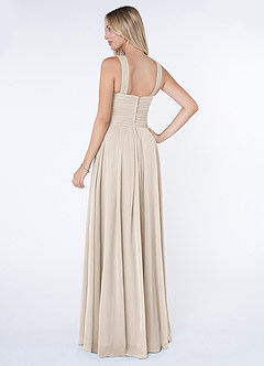 Azazie Kaleigh Bridesmaid Dresses White Alabaster A-Line Pleated Chiffon Dress image4