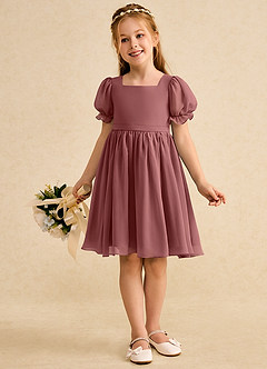 Azazie Jolie Blumenmädchenkleider A-Linie mit ärmel Chiffon Kleid Amethyst image4