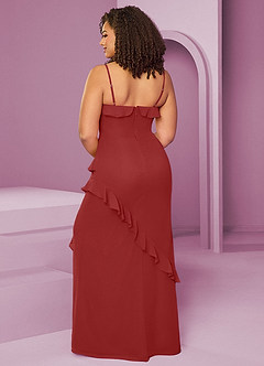 Barbie ♥ Azazie Bridesmaid Dresses Rust Sheath Chiffon Dress image10