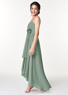 Azazie Catalina Junior Amethyst A-Line Ruched Chiffon Dress image5