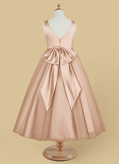 Azazie Marybell Flower Girl Dresses English Rose A-Line Bow Tulle Dress image6