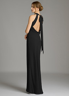 Azazie Cairo Probar vestidos en casa Vestido de Negro de Gasa de Corte Sirena con Plisado image2