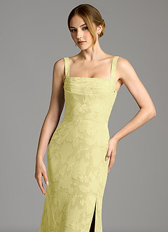 Azazie Brandi Final Sale Agave Mermaid Pleated Floral Burnout Dress image6