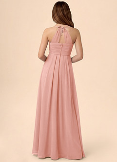 Azazie Ginny Junior Linia A Pofałdowany Szyfon Długość podłogi Młodsza druhna Sukienka image4