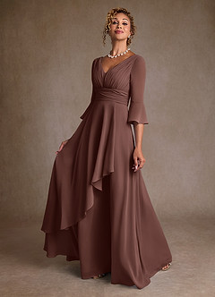 Azazie Eire vestidos de madre de la novia Vestido de Expresado de Gasa de Corte en A con Plisado image3