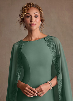 Azazie Artemisia vestidos de madre de la novia Vestido de Eucalipto de Gasa de Corte Recto con Encaje image7