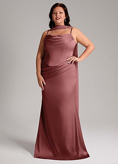 Azazie Sorrel Bridesmaid Dresses Amethyst Mermaid Strapless Stretch Satin Convertible Dress image10