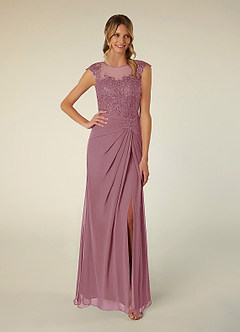 Azazie Libby Mother of the Bride Dresses Vintage Mauve A-Line Scoop Sequins Chiffon Dress image1