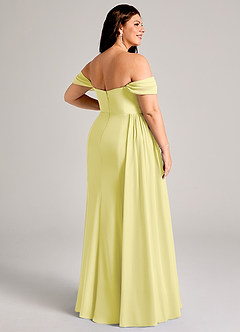 Azazie Amyra Brautjungfernkleider Wandelbar Etui Schulterfrei Chiffon Kleid Zitronensorbet image12