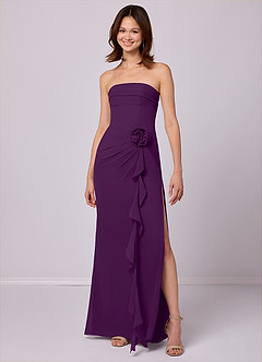 Barbie ♥ Azazie Bridesmaid Dresses Grape Sheath Strapless Chiffon Convertible Dress image3