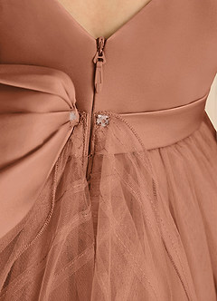 Azazie Pear Abiti da Ragazza di Fiori Abito Principessa in Tulle Fiocco Bronzo image7