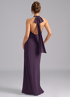 Azazie Velli Bridesmaid Dresses Plum Mermaid Bow Chiffon Dress image2
