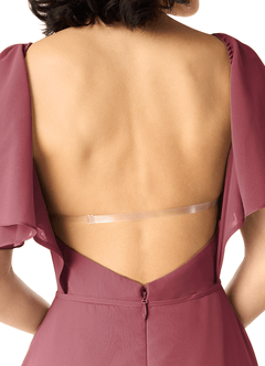 Azazie Chloe Abiti da Damigella Abito A-Line in Chiffon Scollo a Cuore Merlot image4