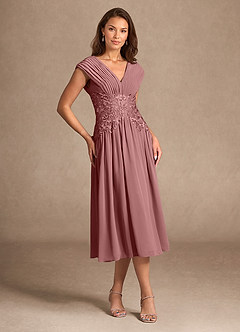 Azazie Hudson Mother of the Bride Dresses Desert Rose A-Line Lace Dress image6