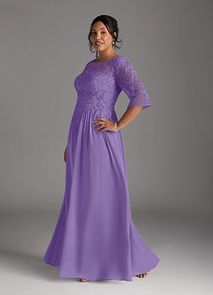 Azazie Mirielle Kleider für die Brautmutter A-Linie Schaufel Spitze Chiffon Kleid Tahiti image10