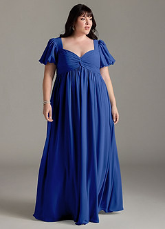 Azazie Madisynn Maternity Bridesmaid Dresses Bow Chiffon Floor-Length Dress image5