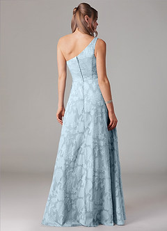 Azazie Ellianna Bridesmaid Dresses Sky Blue A-Line One Shoulder Floral Burnout Dress image2