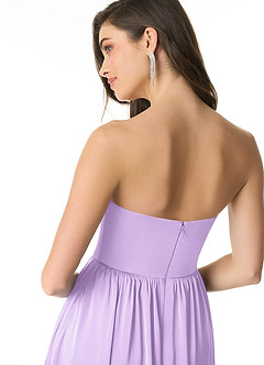 Azazie Morana Bridesmaid Dresses Lilac A-Line Off the Shoulder Stretch Satin Convertible Dress image8