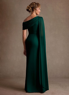 Azazie Bassi Mère de la mariée Robes Robe Sirène en Maille Épaule décolletée Vert Pin image2