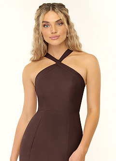 Azazie Rue Bridesmaid Dresses Ganache A-Line Halter Chiffon Dress image6