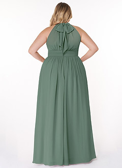 Azazie Iman Bridesmaid Dresses Eucalyptus A-Line A-Line Ruched Chiffon Dress image2