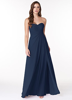 Azazie Arabella Allure Bridesmaid Dresses Dark Navy A-Line Sweetheart Neckline Chiffon Convertible Dress image4