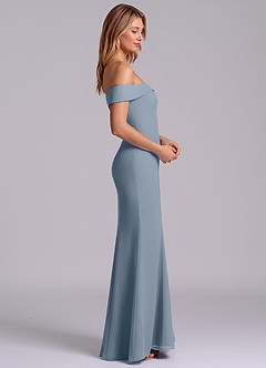 Azazie Luciana Bridesmaid Dresses Twilight Sheath Off the Shoulder Chiffon Convertible Dress image6