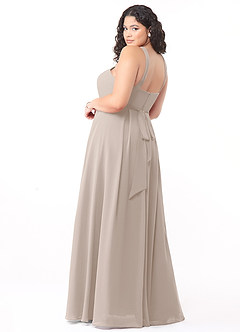 Azazie Dixie Bridesmaid Dresses Frost A-Line Halter Pleated Chiffon Dress image9