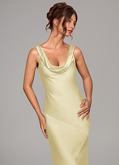 Azazie Rylina Final Sale Lemon Sorbet Mermaid Stretch Satin Dress image6
