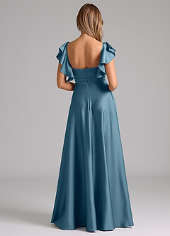 Azazie Leilani Bridesmaid Dresses Bermuda A-Line Ruched Stretch Satin Dress image2
