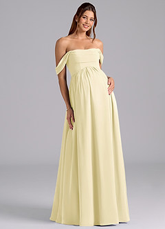 Azazie Saige Maternity Bridesmaid Dresses A-Line Pleated Chiffon Floor-Length Dress image3