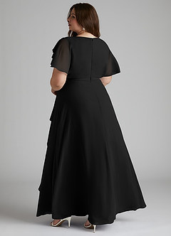 Azazie Aaliyah Modest Bridesmaid Dresses A-Line Scoop Pleated Chiffon Floor-Length Dress image9