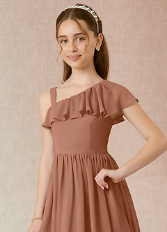 Azazie Mango Junior Bronzer A-Line Ruched Chiffon Dress image8