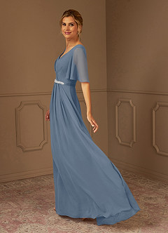 Azazie Tricia Mother of the Bride Dresses Twilight A-Line V-Neck Pleated Chiffon Dress image2