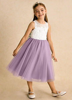 Azazie Lina vestidos de niña de las flores Vestido de Marfil Wisteria de Encaje de Princesa image4