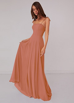 Barbie ♥ Azazie Final Sale Barbie Pink A-Line Pleated Chiffon Dress image4