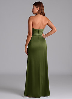 Azazie Claudelle Suknie dla druhen Syrena Bez ramiączek Satyna elastyczna Do ziemi Sukienka image7