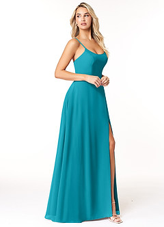 Azazie Moira Bridesmaid Dresses Jade A-Line Scoop Chiffon Dress image4