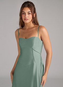 Azazie Valentine Suknie dla druhen Linia A Gorset Satyna elastyczna Do ziemi Sukienka image6