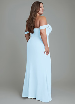 Azazie Johana Bridesmaid Dresses Sky Blue Mermaid Off the Shoulder Chiffon Convertible Dress image9