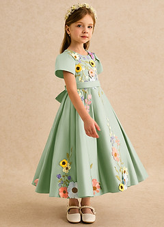 Azazie Haya Flower Girl Klänningar Klä A-Line i Spets image5